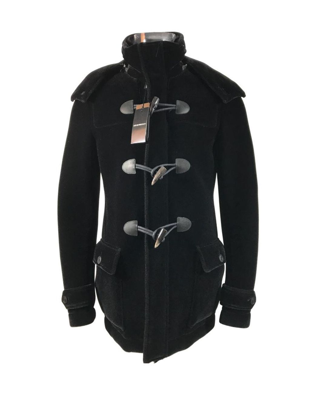 Emporio Armani Black Logo Coat for men