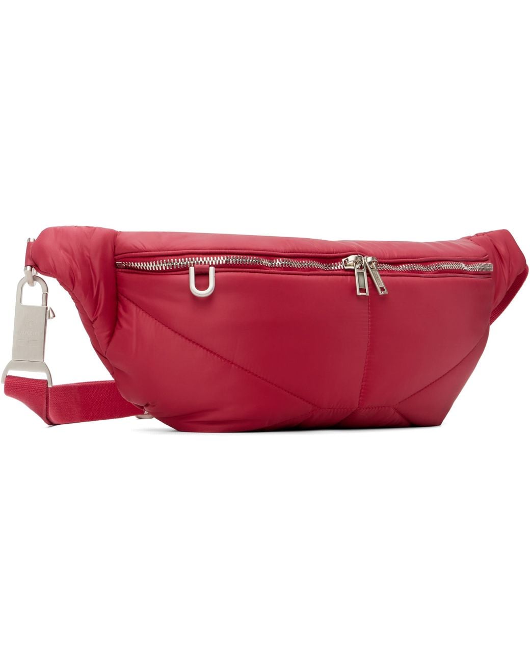 Moncler Red Rick Owens Quilted Zipped Belt Bag for men