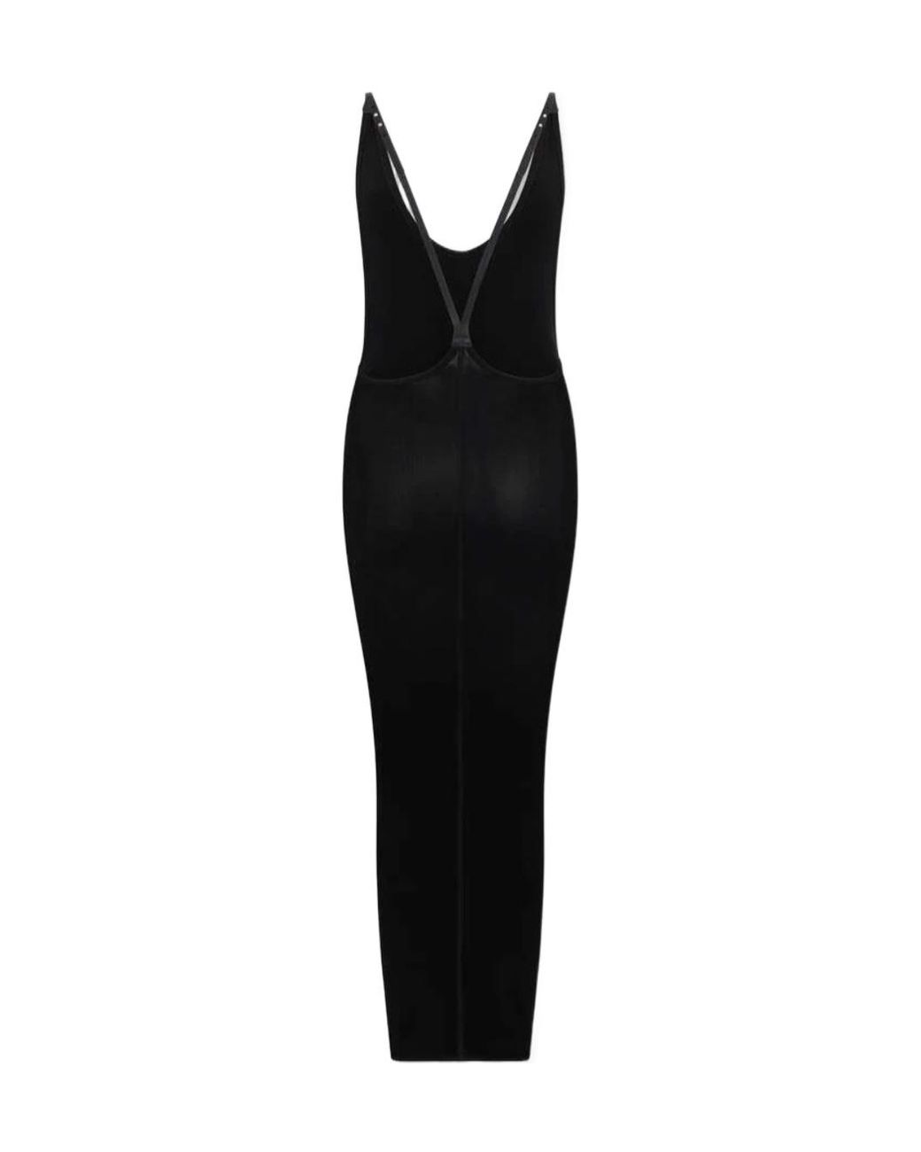 DSquared² Black Ribbed Long Jersey Dress