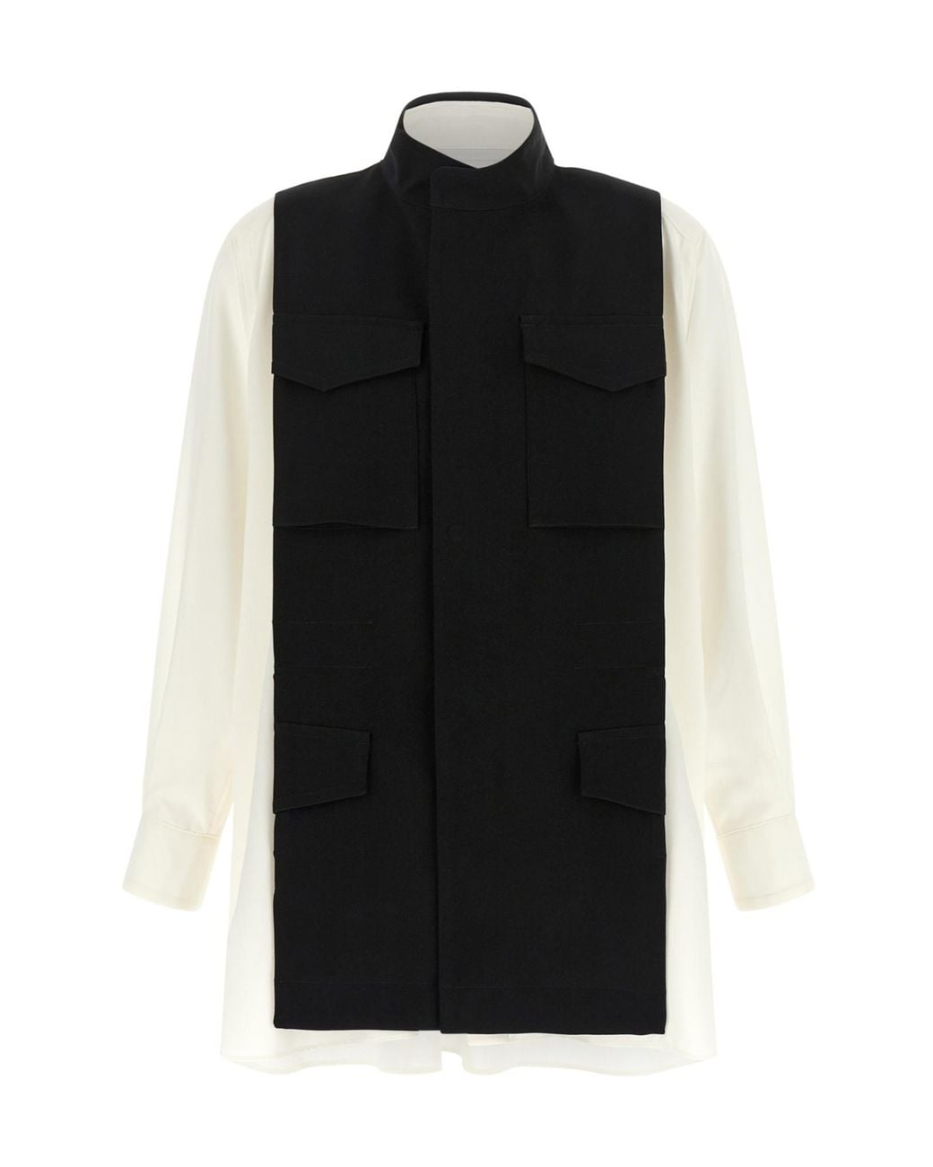 Sacai Black Hybrid Panel Shirt
