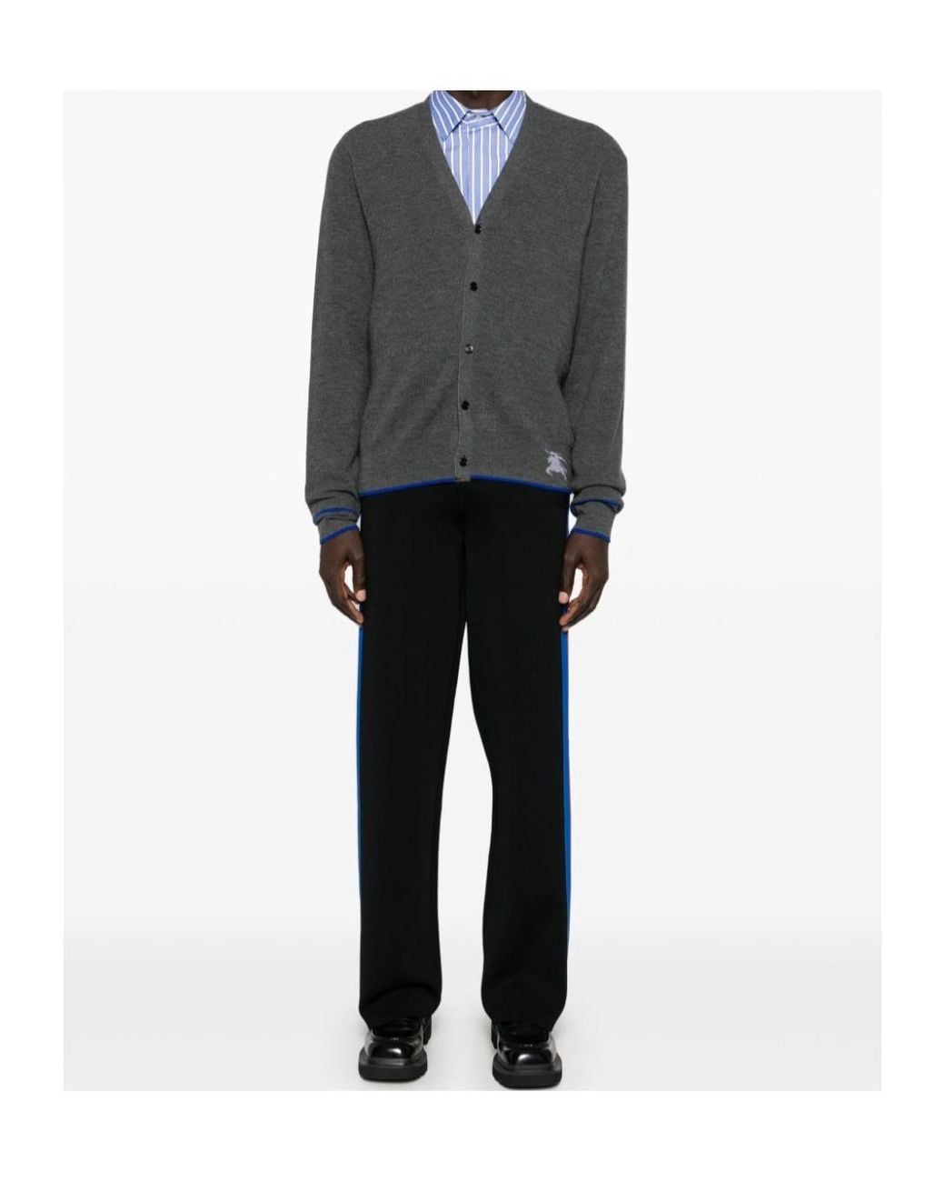 Burberry Gray Equestrian Knight Cardigan for men