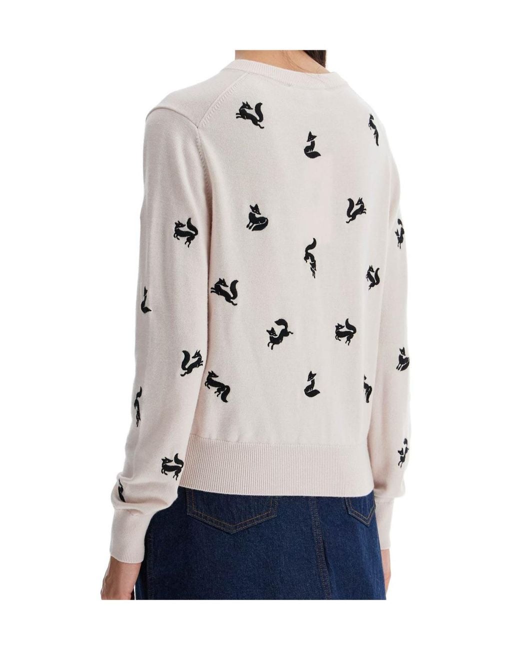 Maison Kitsuné Natural Maison Kitsuné Fancy Fox Embroidered Cardigan