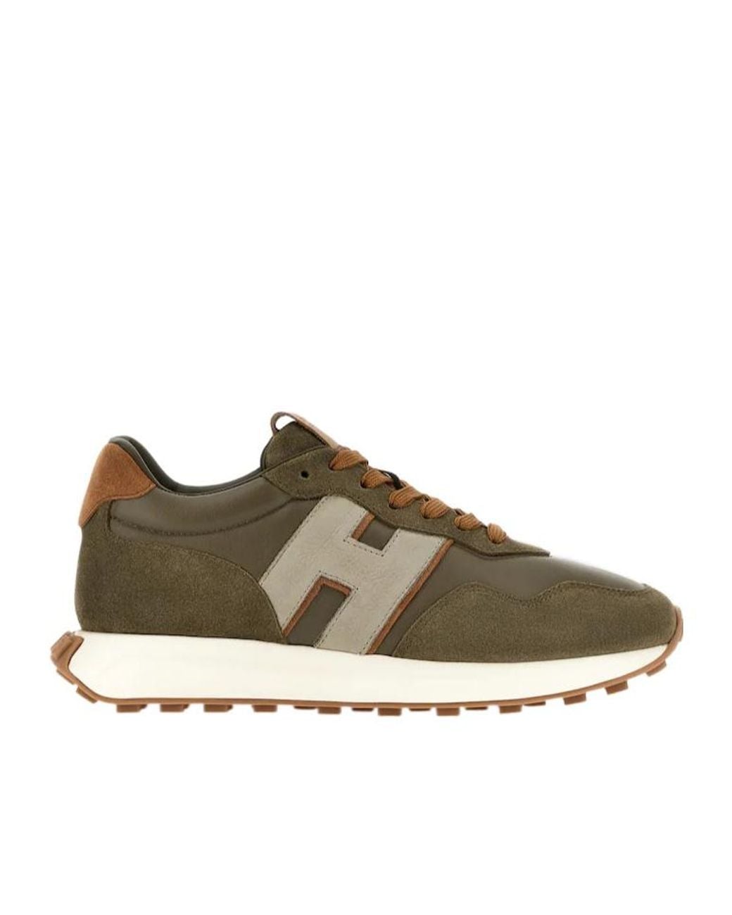 Hogan Brown H601 Appliqué-Detail Panelled Sneakers for men