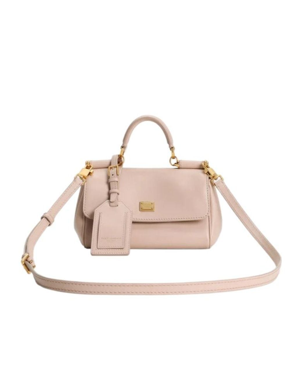 Dolce & Gabbana Pink Dolce & Gabbana Nude Leather Shoulder Bag