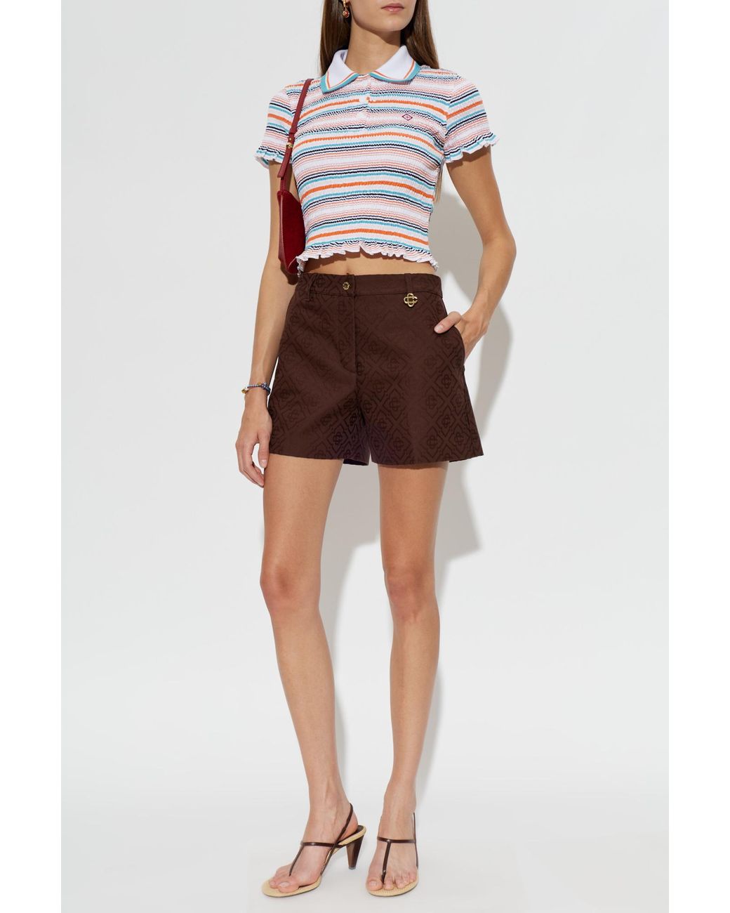 Casablanca Brown Belt Loop Shorts