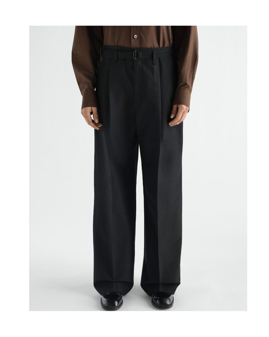 Lemaire Black Large Pleated Pants