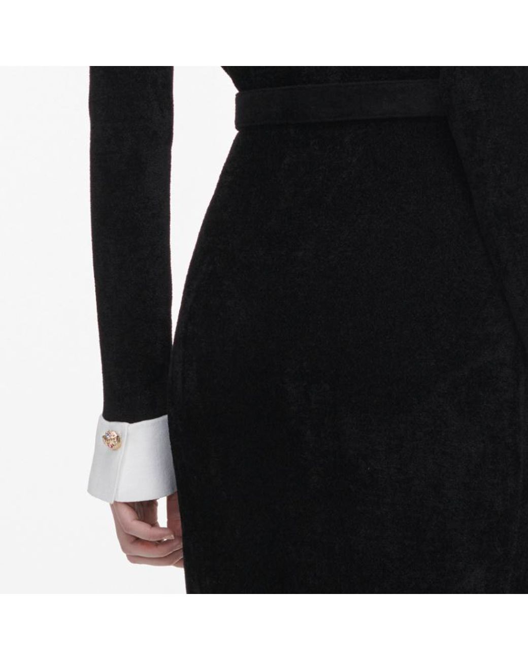 Self-Portrait Black Chenille Knit Feather Midi Dress