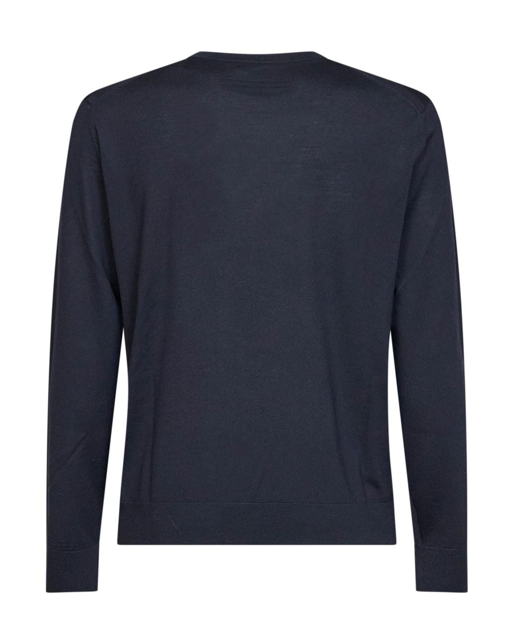 Zegna Blue Ribbed Crewneck Knitted Sweater for men