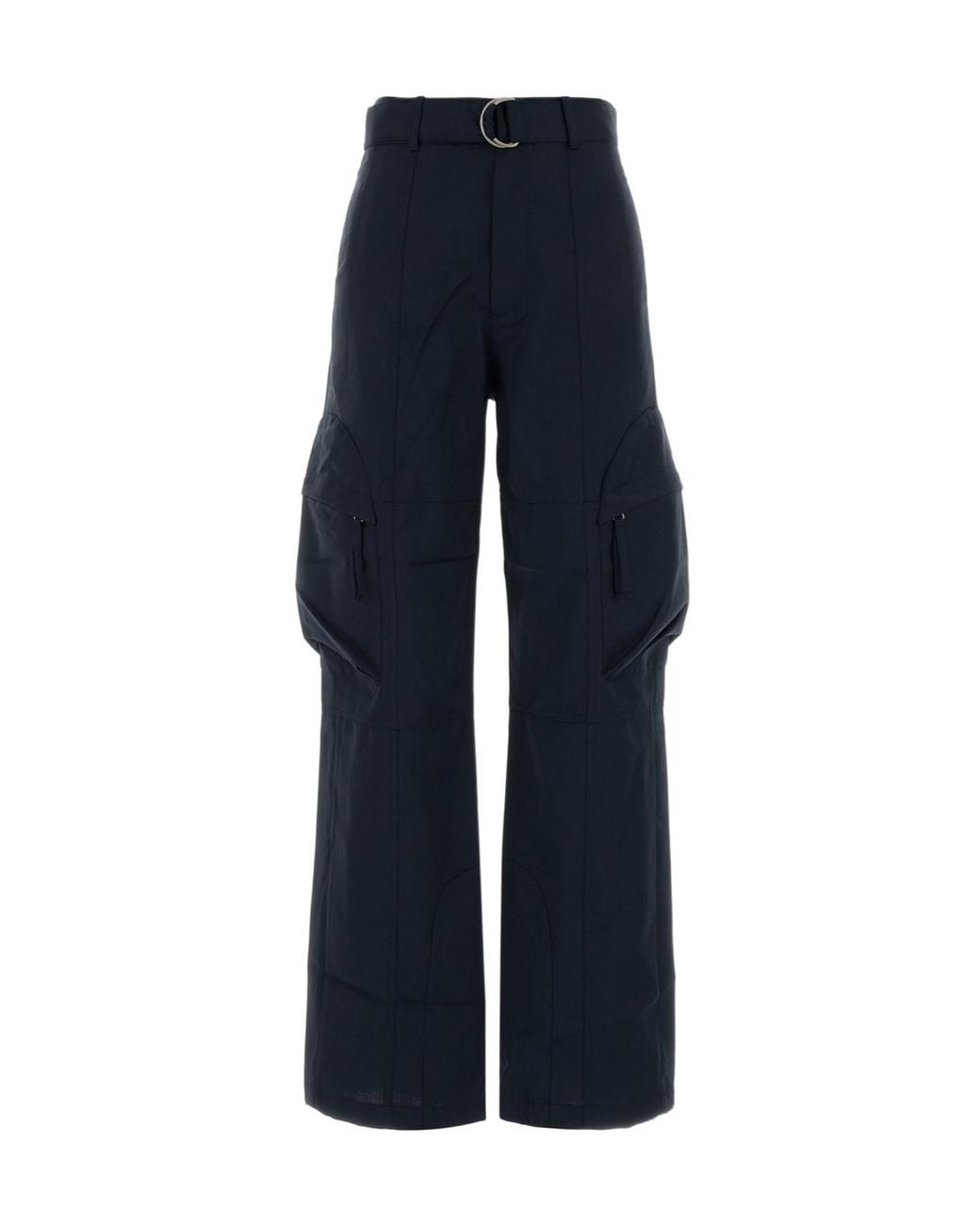 Frankie Shop Blue Wide-Leg Casual Trousers