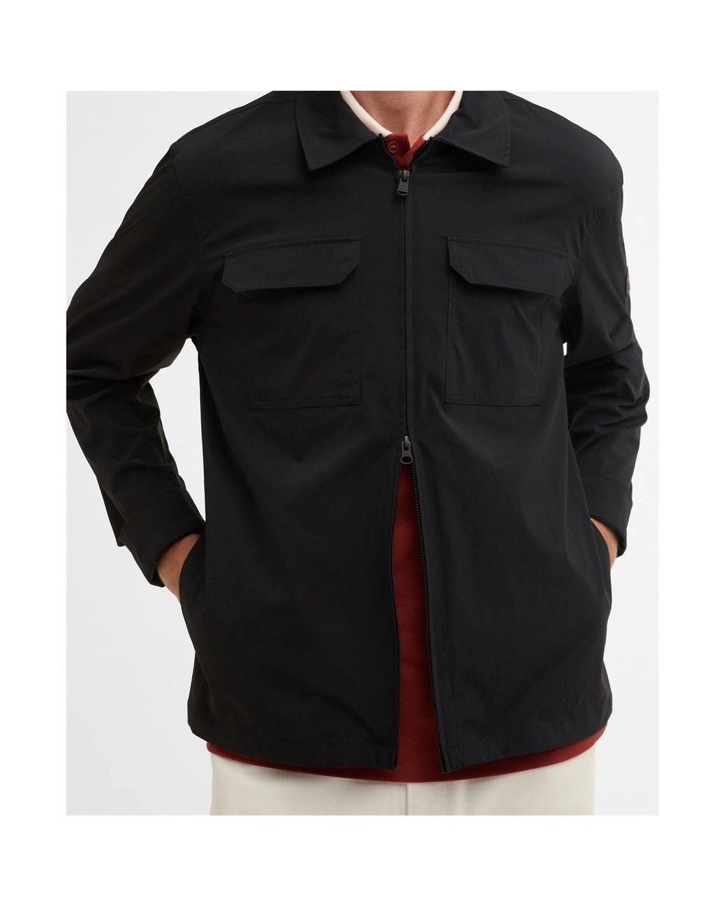 Barbour Blue Zippered Long-Sleeved Casual Jacket for men