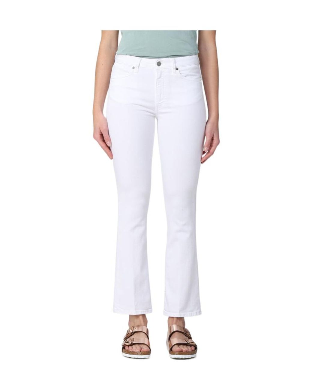 Dondup White Mandy Straight-Leg Jeans