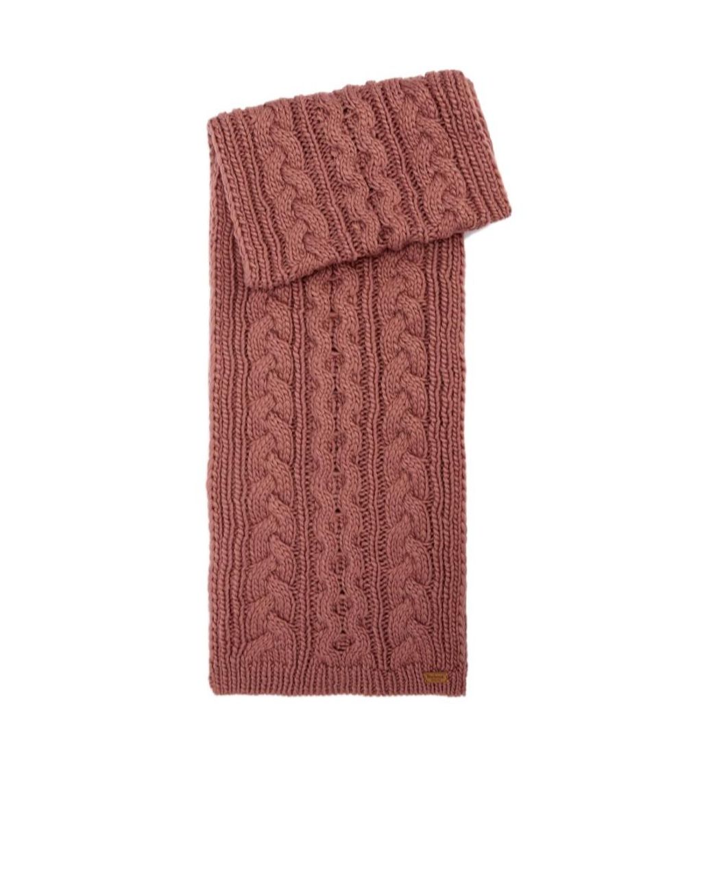 Barbour Red Logo Patch Ribbed Scarf And Beanie Set