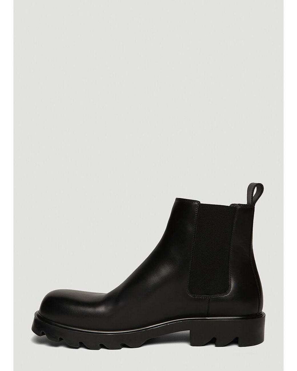Bottega Veneta Black Round Toe Ankle Boots for men