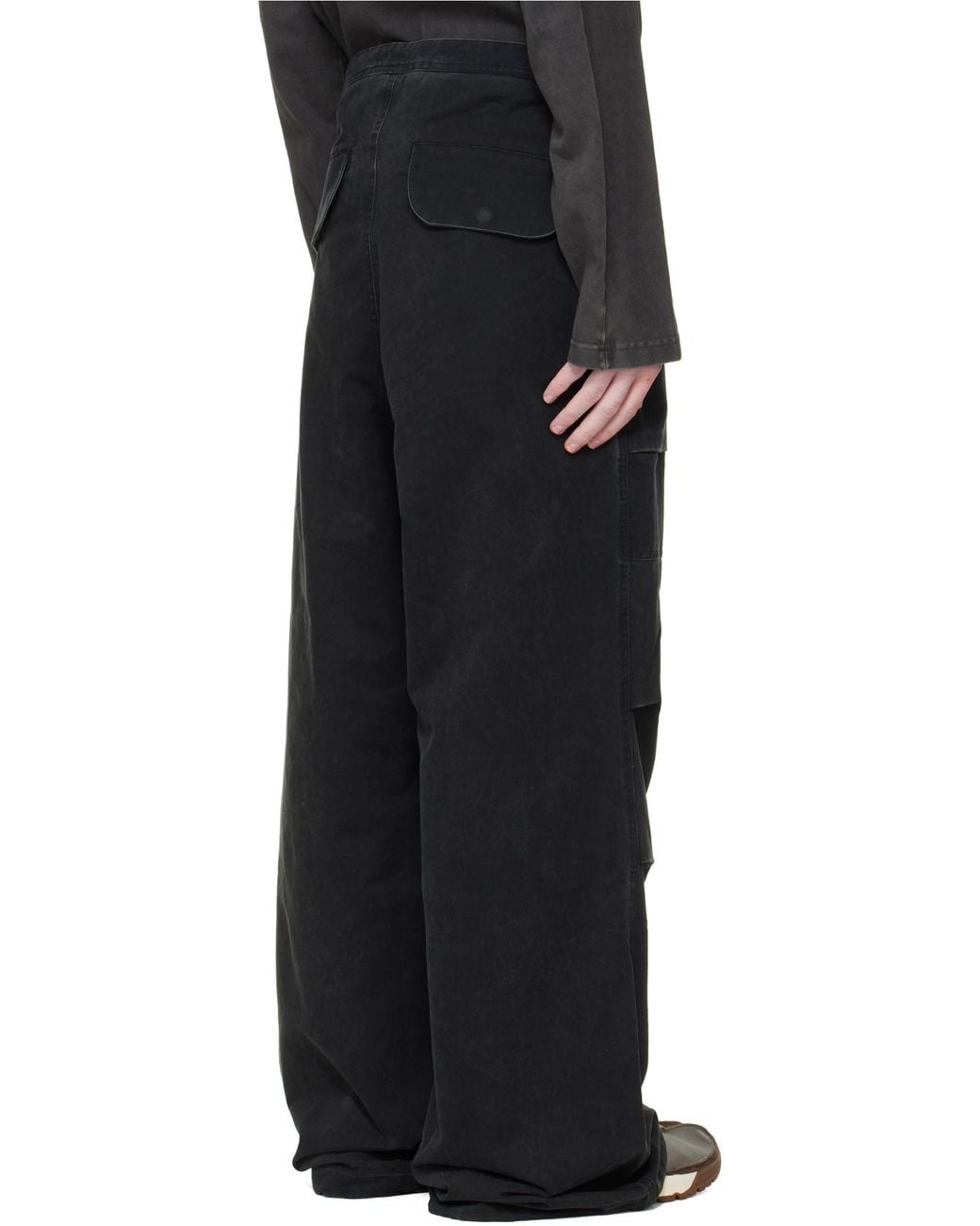 Entire studios Black Drawstring Wide-Leg Pants for men