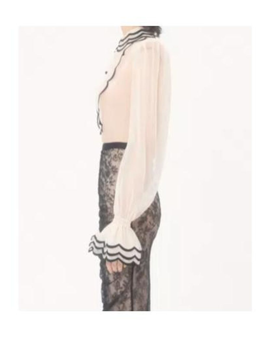 Valentino White Embroidered Organza Shirt
