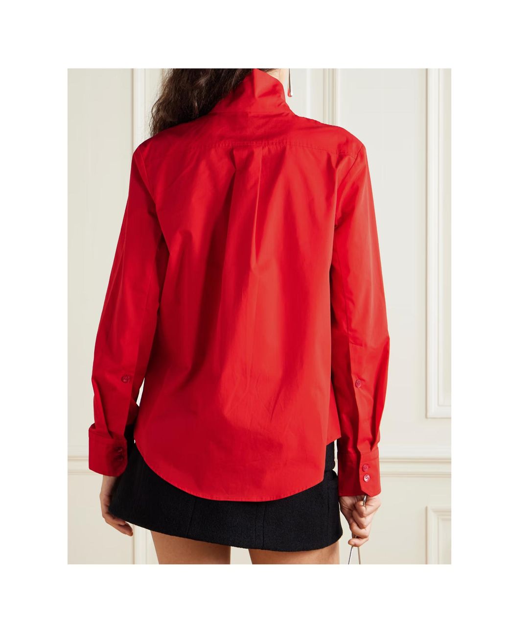 Patou Red Scarf Neck Blouse