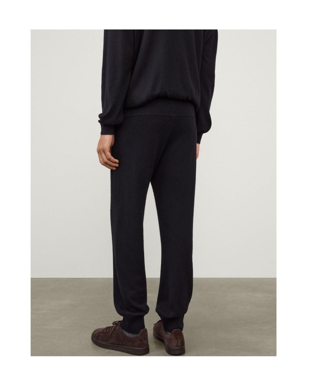 Lisa Yang Black Ribbed Cuff Knitted Trousers for men