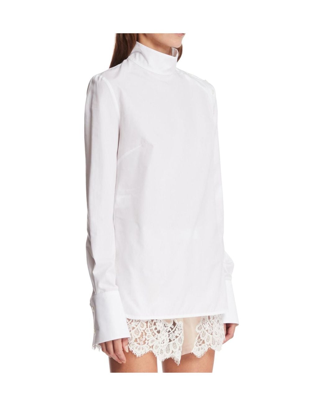 Mugler White ミュグレーのポプリンフェンシングシャツ