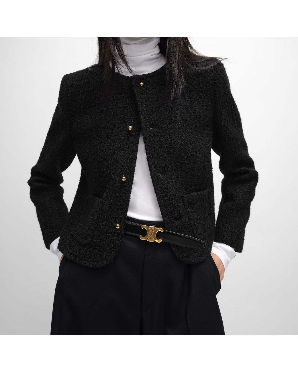 Céline White Triumph Clasp And Reversible Belt