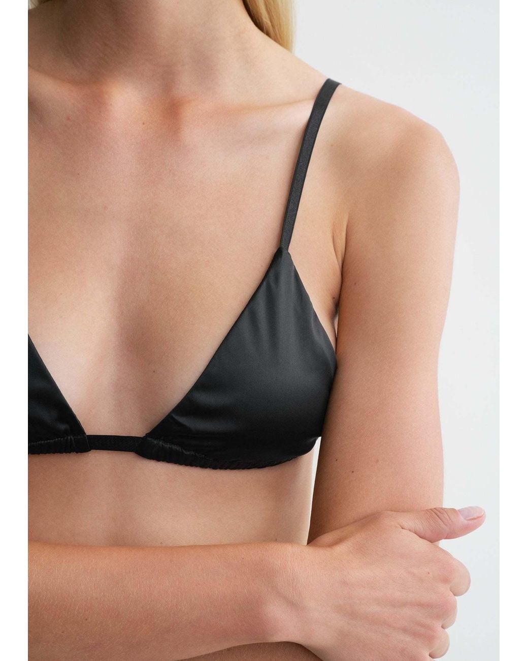 Totême Black Totême Satin Triangle Cup Bralette