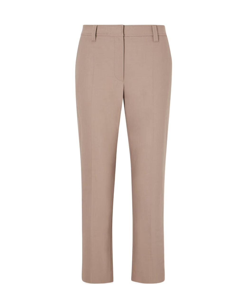 Brunello Cucinelli Natural Concealed-Fastening Cigarette Trousers