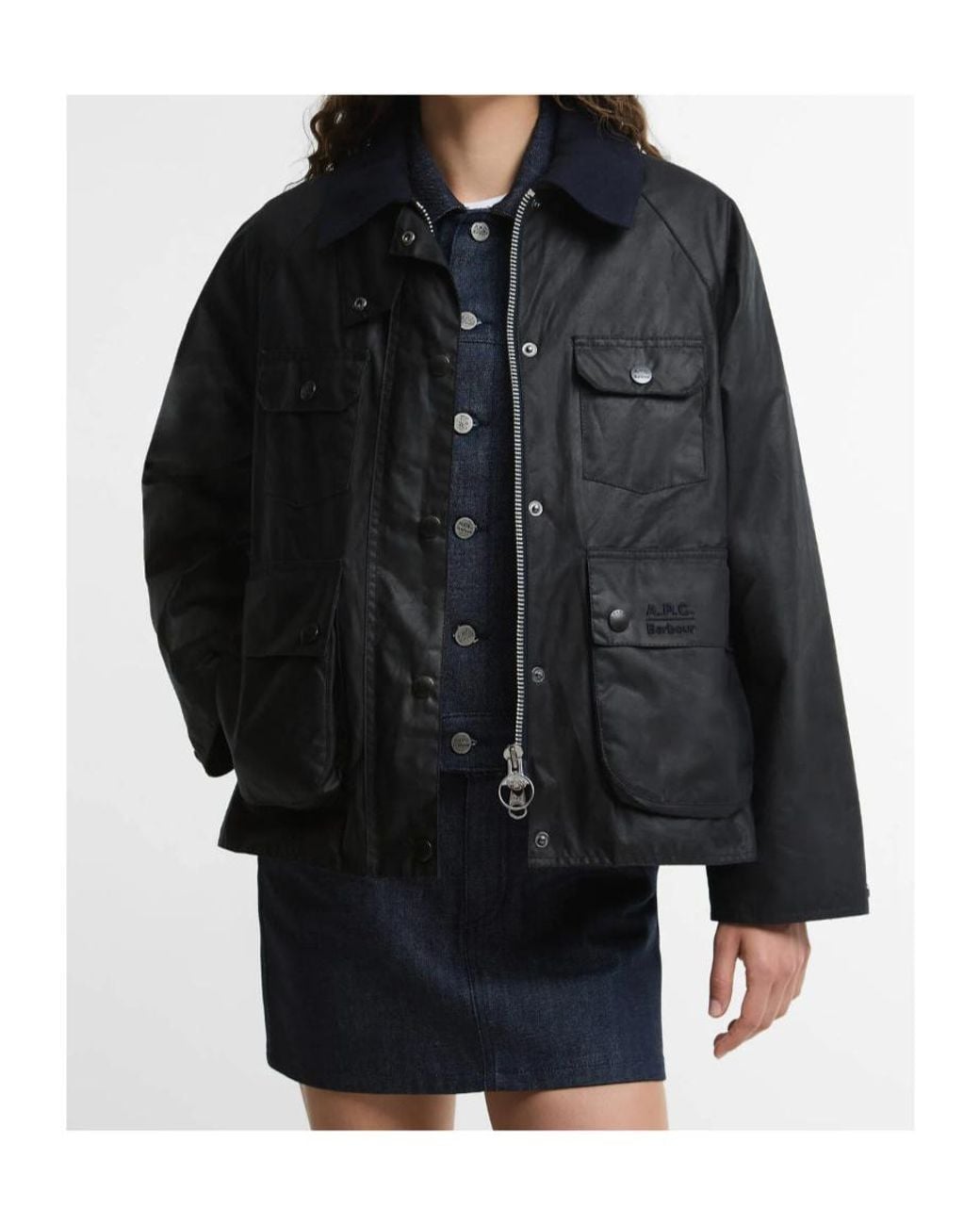 Barbour Black X A.P.C. Spey Waxed Jacket