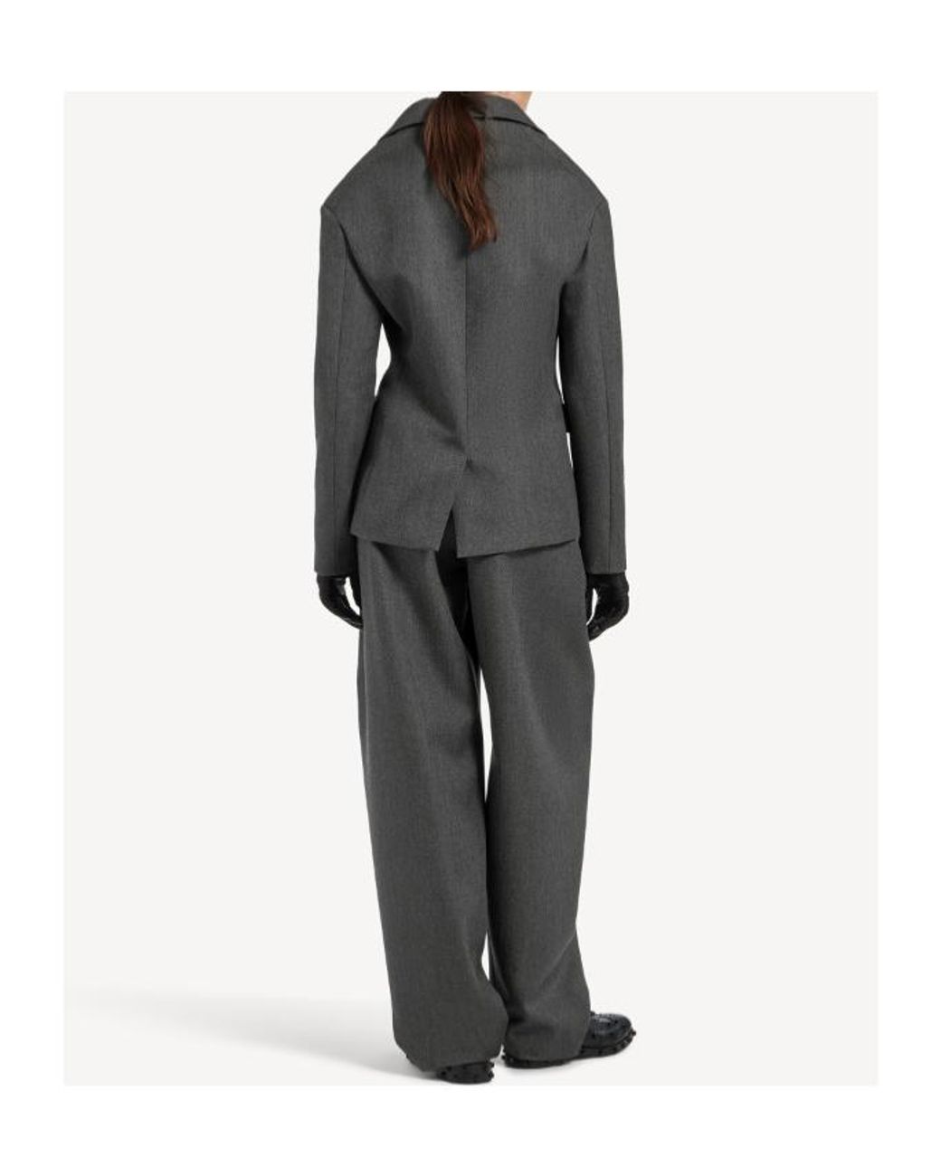 Balenciaga Gray Double-Breasted Tailored Blazer