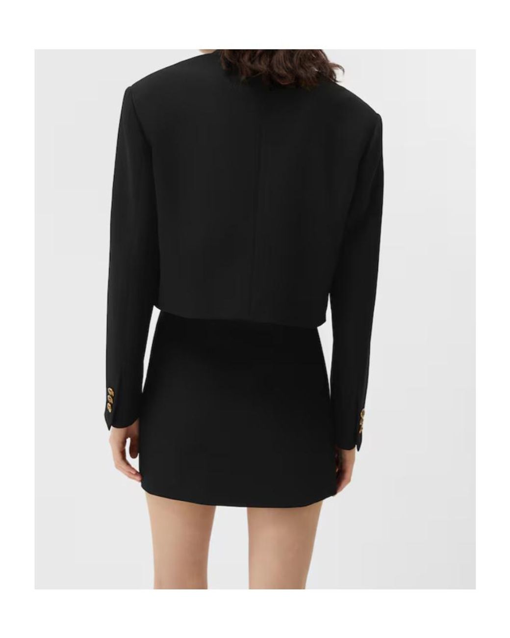 Versace Black Medusa Button Cropped Blazer