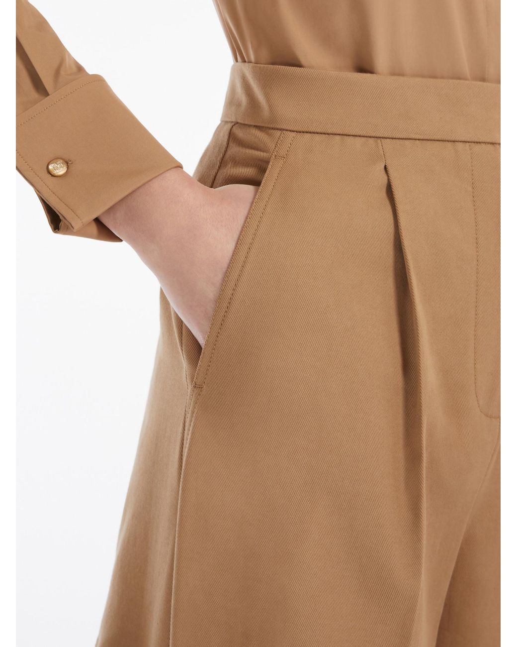 Max Mara Natural Amburgo Pleat Detailed Shorts