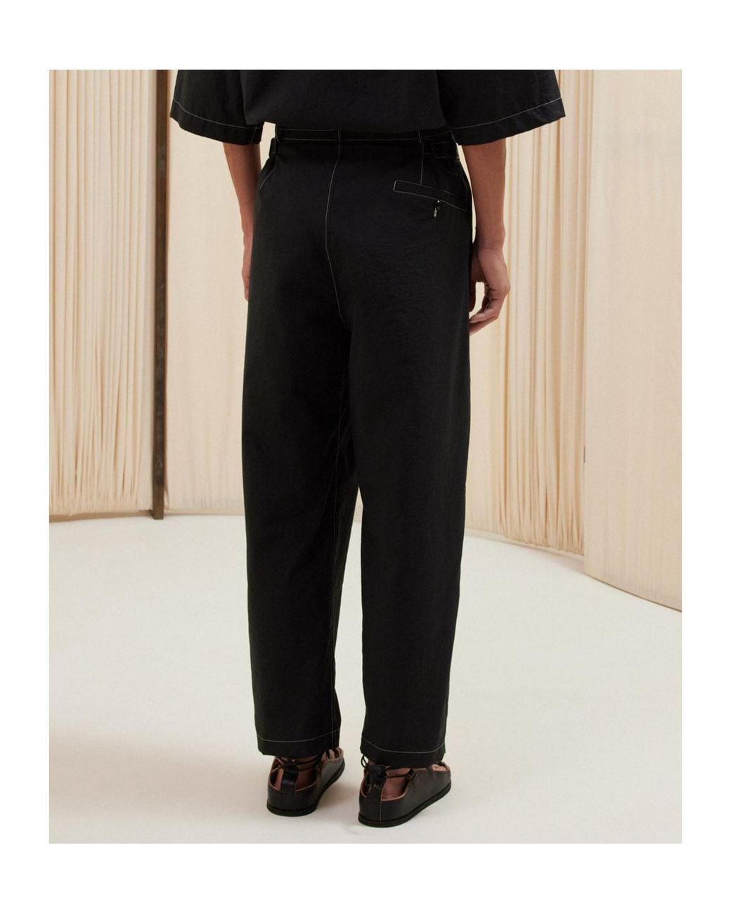 Lemaire Black Belted Cargo Pants for men