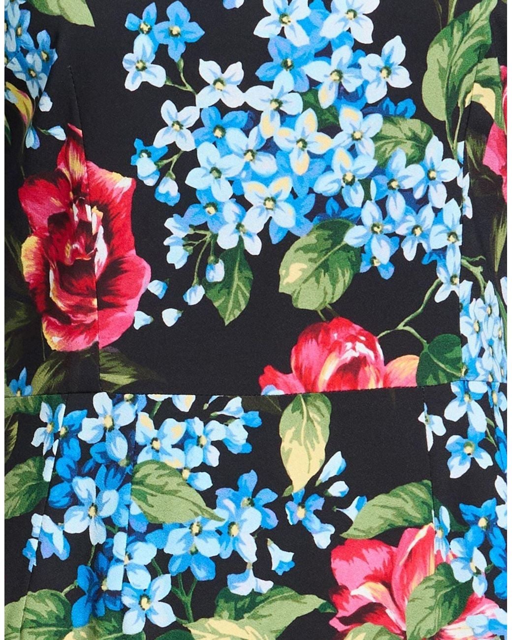 Dolce & Gabbana Blue Floral Bodycon Dress