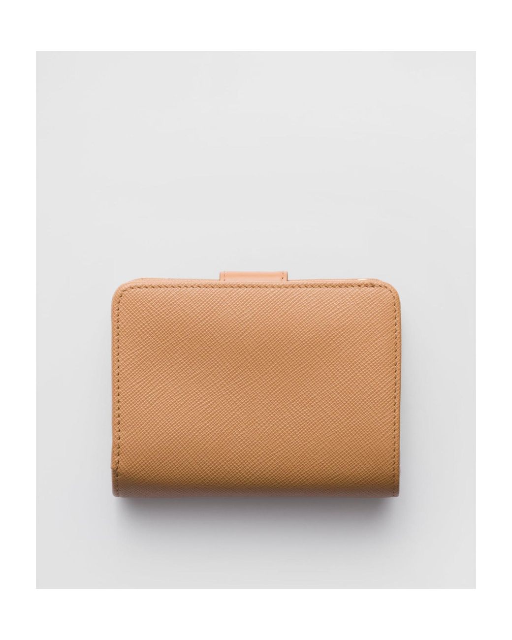 Prada Natural Small Saffiano And Smooth Leather Wallet