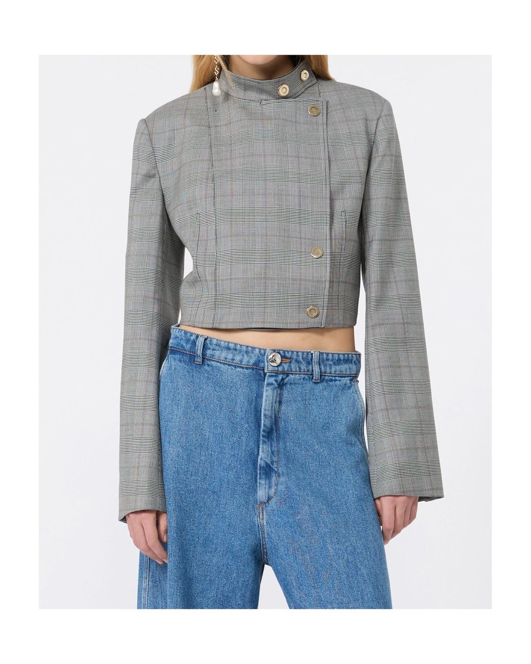 Sportmax Gray Spxesposto Cropped Jacket