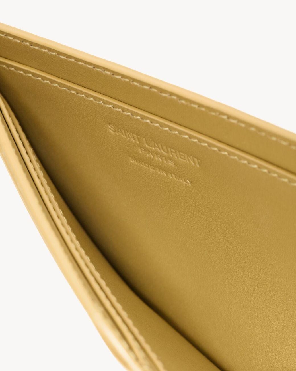 Saint Laurent Natural Logo-Print Leather Cardholder for men