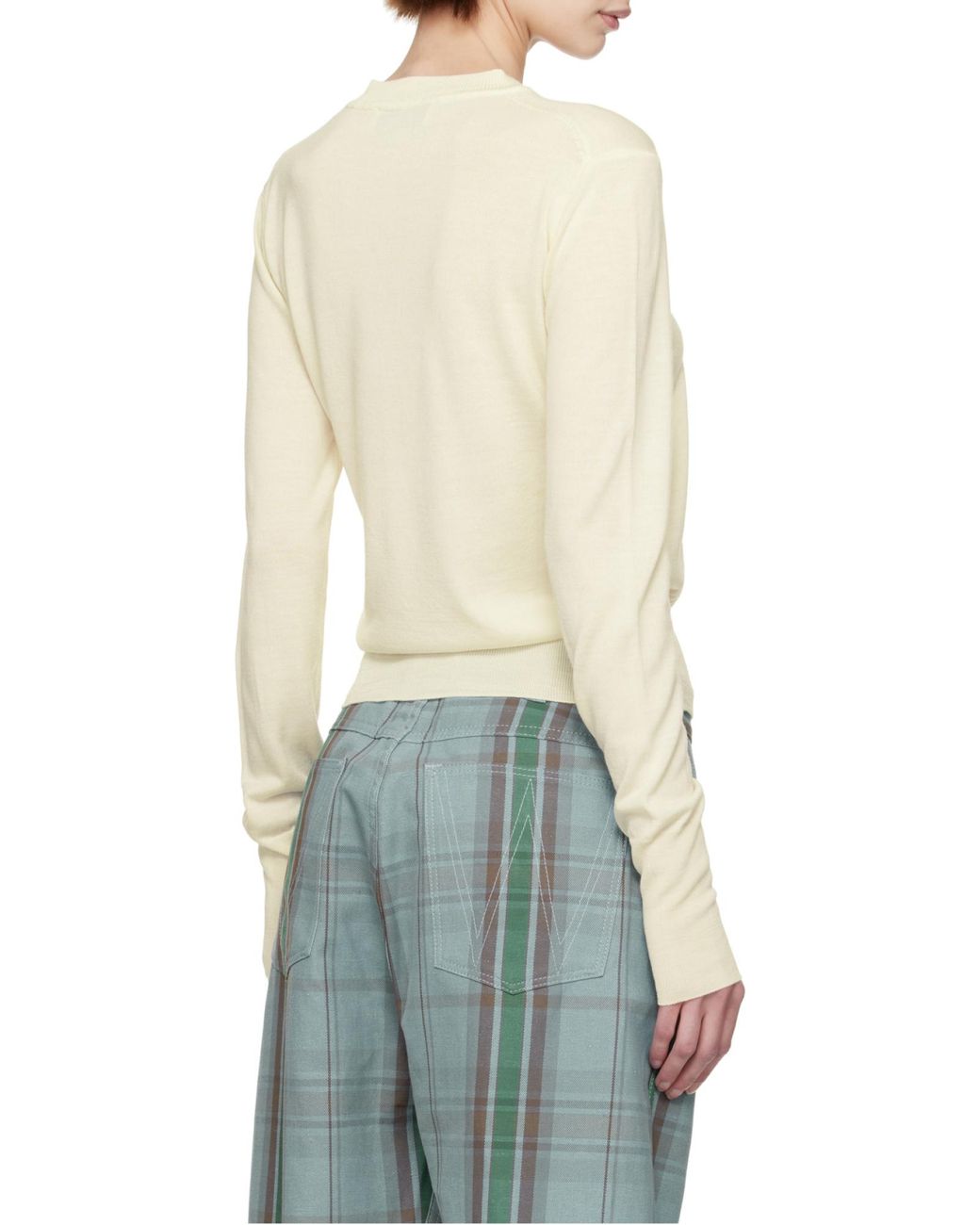 Vivienne Westwood White Logo Embroidered Knitted Cardigan