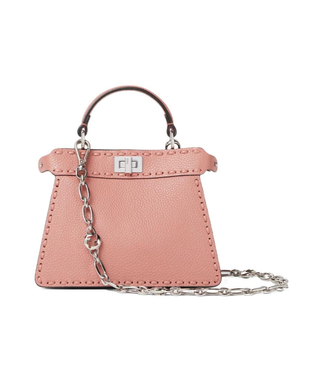 Fendi White Palladium-Colored Metal Shoulder Strap