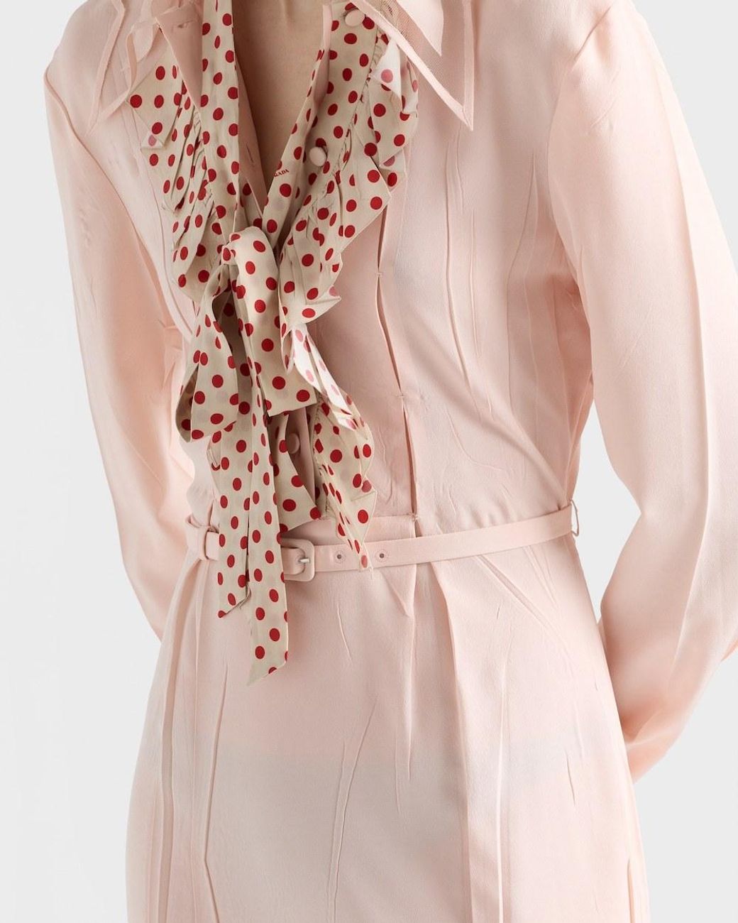 Prada Pink Embroidered Marocain Dress
