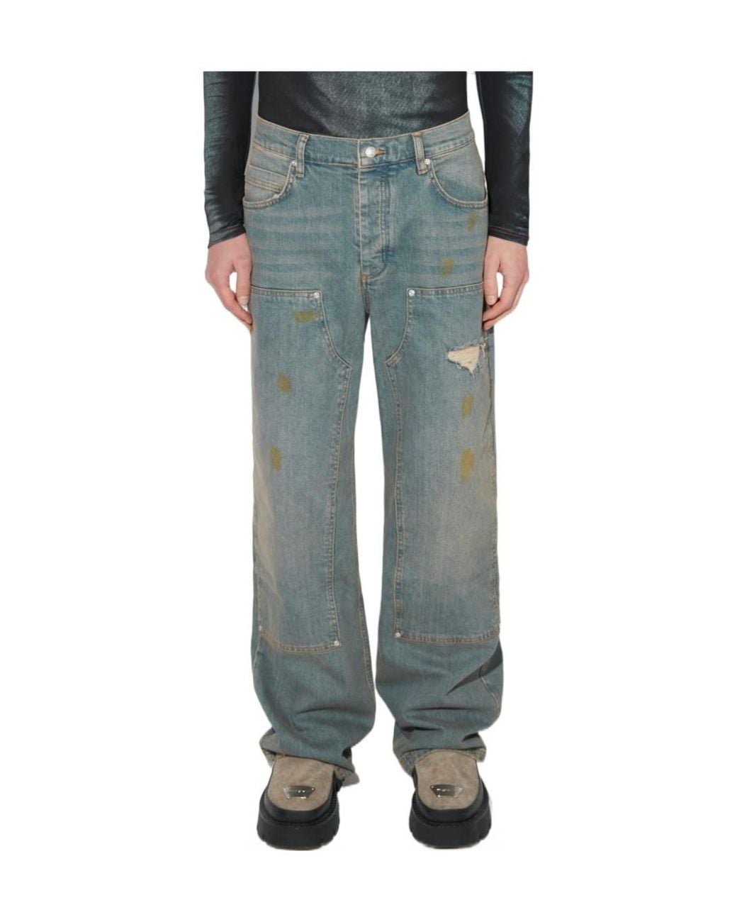 M I S B H V Blue Sunrise Wash Carpenter Denim Jeans for men