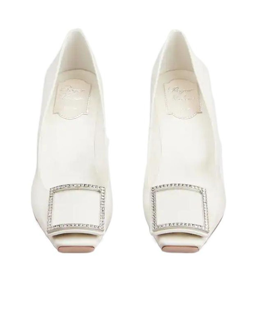 Roger Vivier White Trompette Satin Pumps