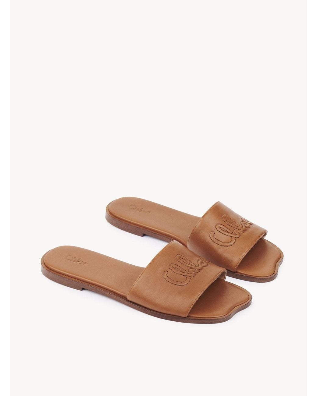 Chloé Brown Chloé Soleil Flat Sandals