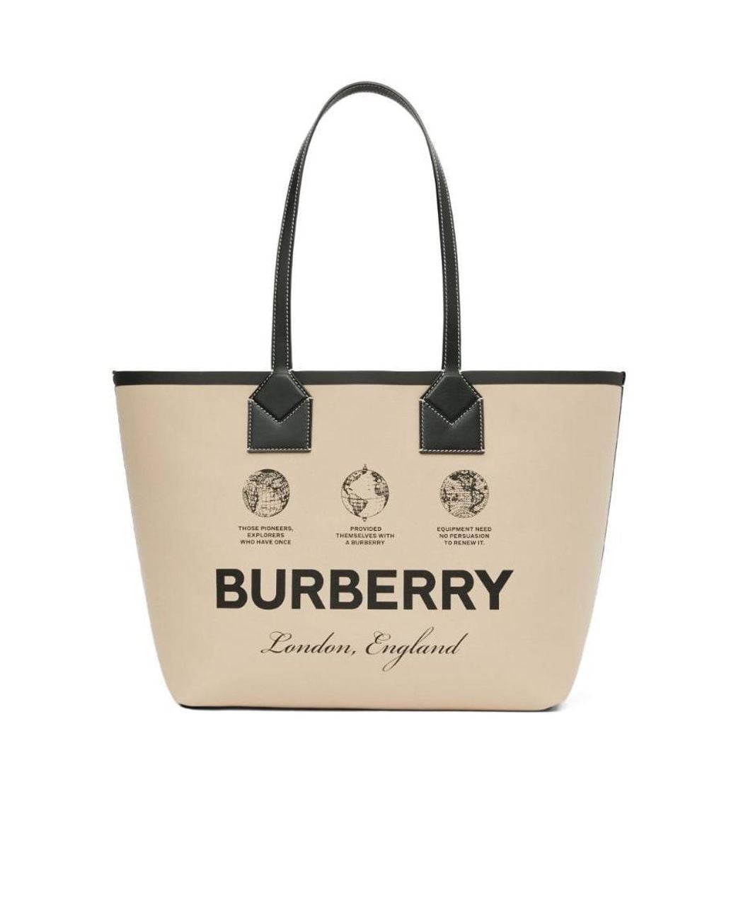Burberry Natural Logo Printed Top Handle Bag