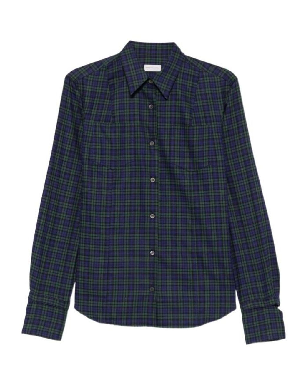 Dries Van Noten Blue Long-Sleeved Shirt