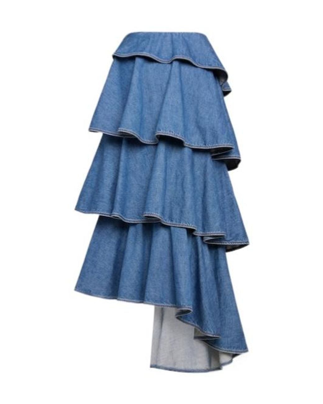 Alaïa Blue Denim Spiral Skirt