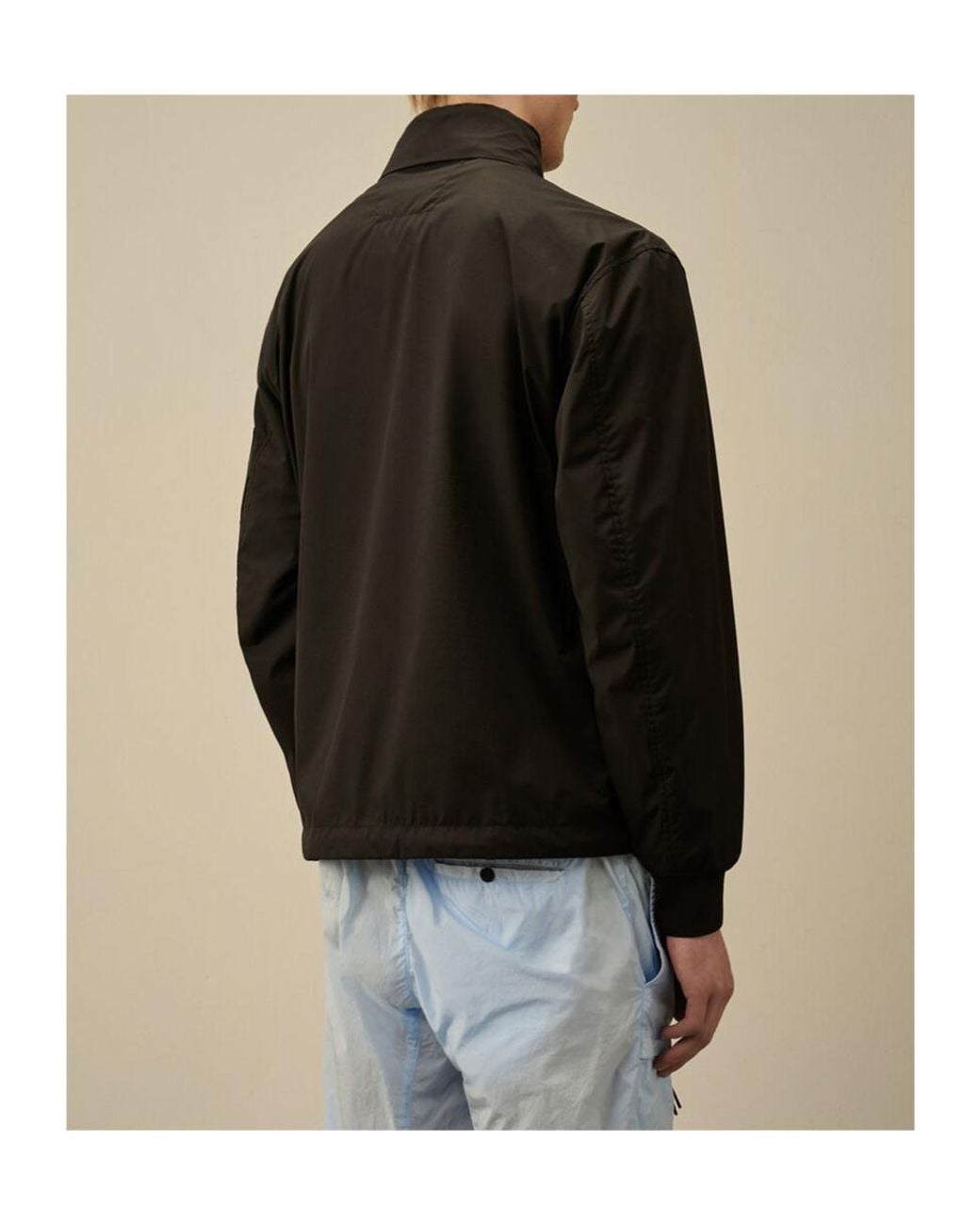 C P Company Black Logo Plaque Hooded Jacket for men