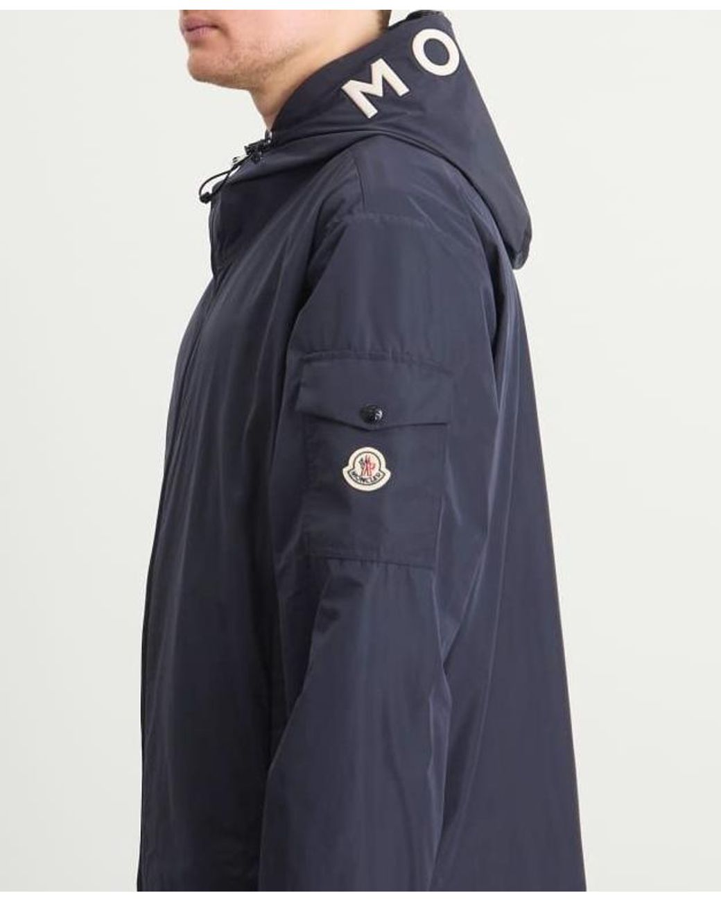Moncler Blue Sassiere Hooded Windbreaker Jacket for men