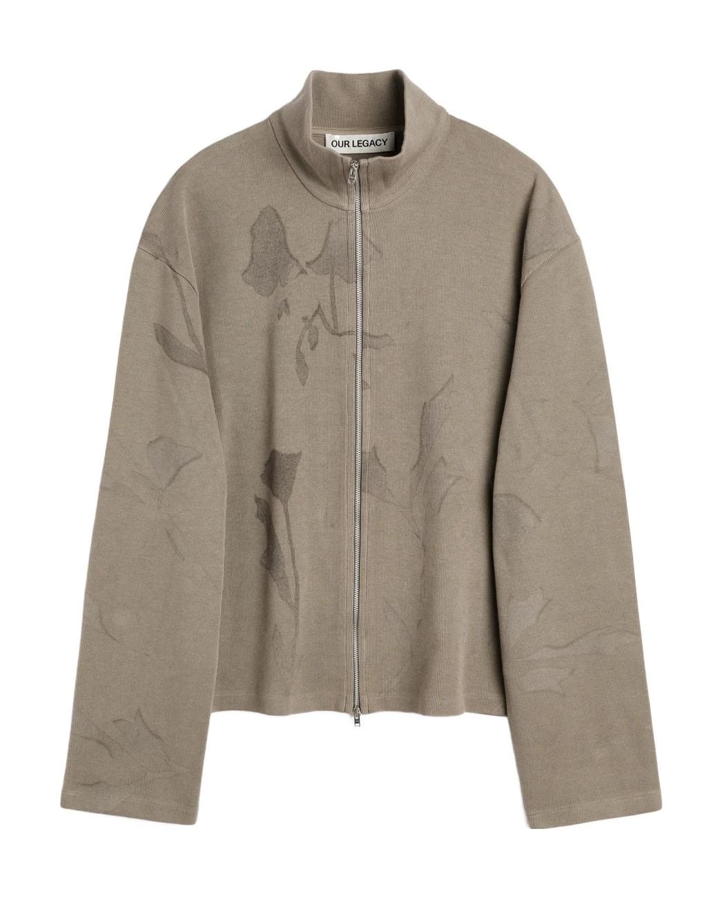 Our Legacy Brown Floral Zip-Up Knitted Jacket for men