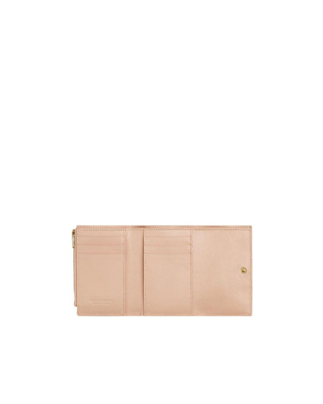 Bottega Veneta Natural Cassette Tri-Fold Zip Wallet