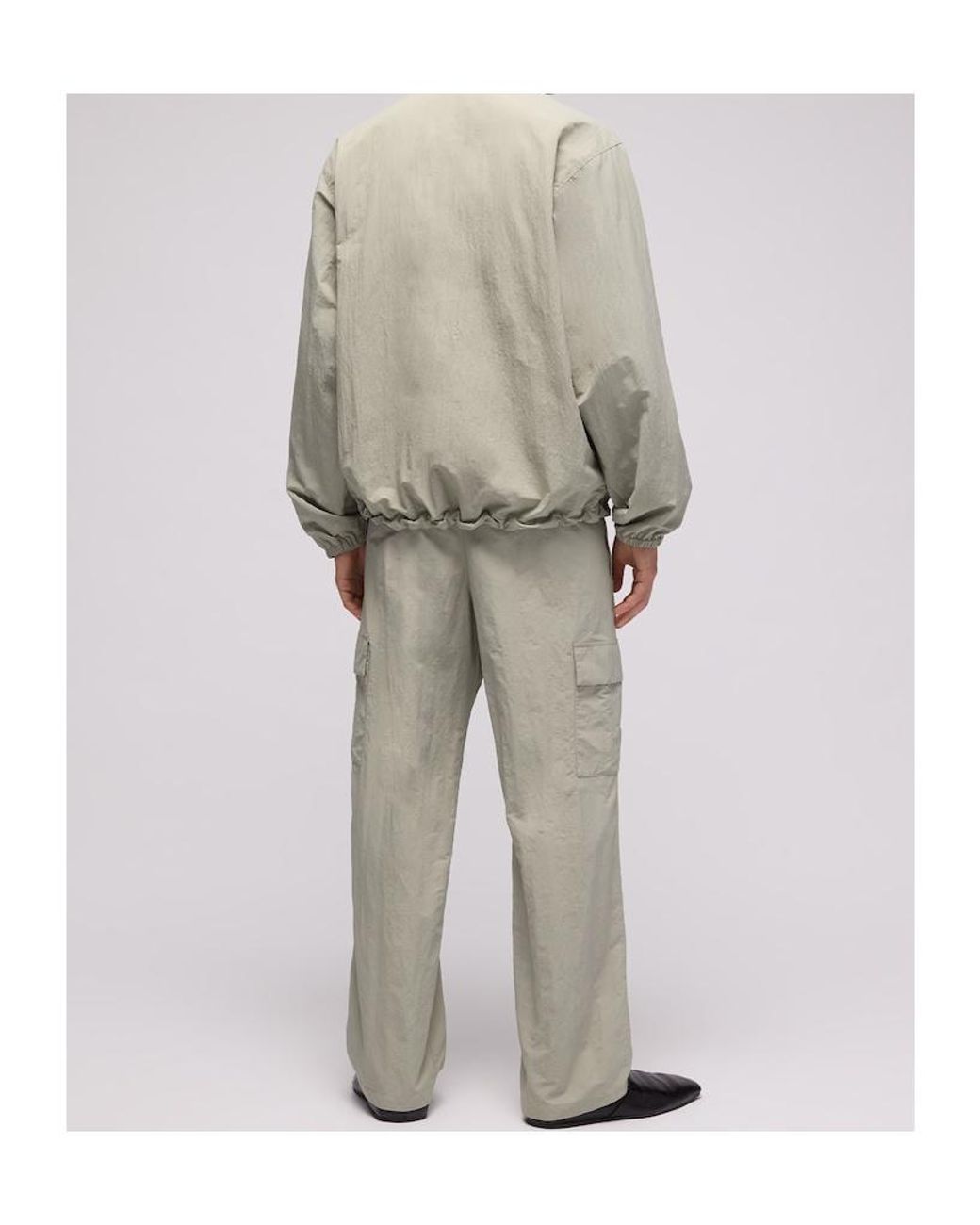 Gucci Gray Froissé Nylon Faille Cargo Pants for men