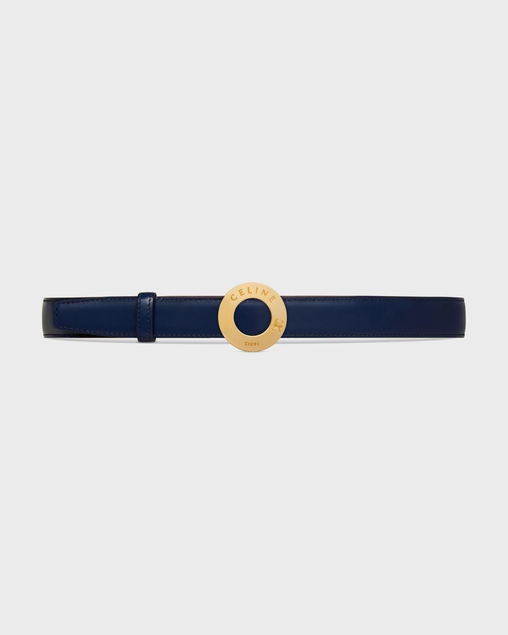 Céline White 25Mm Double-Sided Leather Belt With Disc Buckle