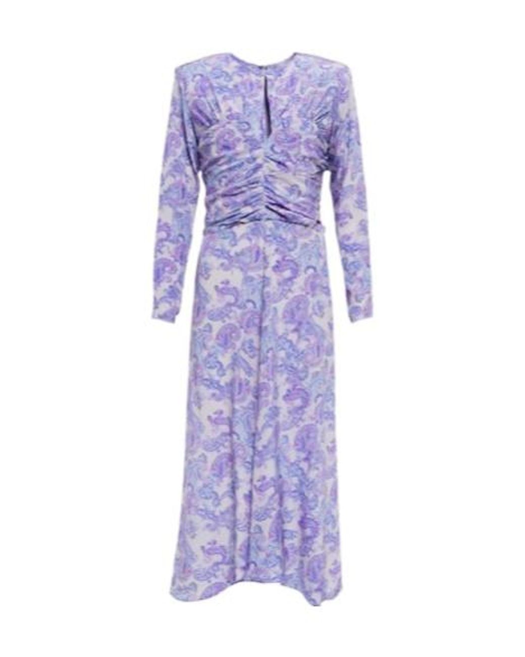 Isabel Marant Purple Telima Paisley Silk Midi Dress